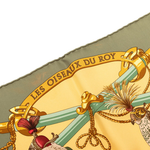 Pre-Loved Hermes Les Oiseaux du Roy Silk Scarf 90 - Picture 7 of 7